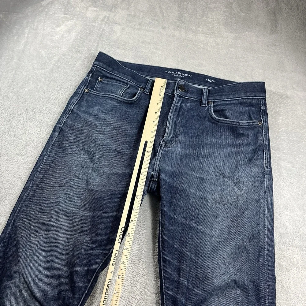 Banana‎ Republic Travelers Jeans Navy Blue Denim Mens 33x31* Pants Slim Fit